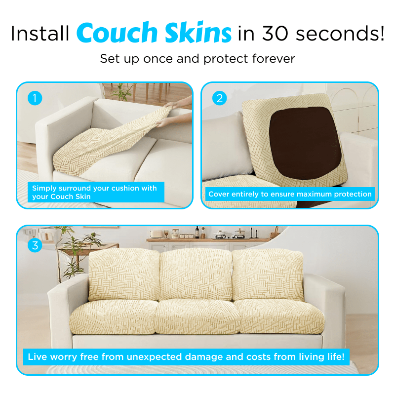 Dog Couch Cushion Covers (Pet Fur, Scratching, Allergens, Accidents)