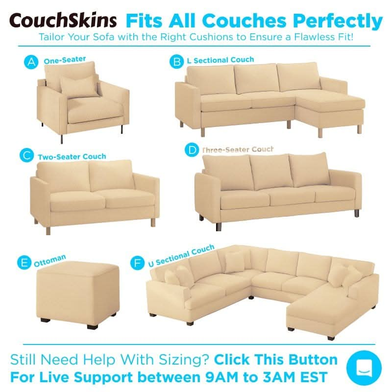 Cream Waterproof (for Pets, Spills, Kids) - Couch Skins